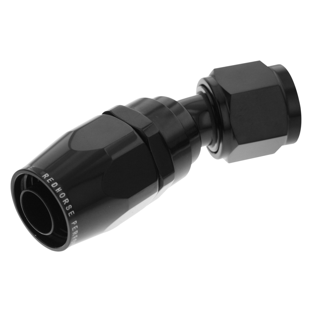 08AN 30 deg Female Aluminum Hose End - Black
