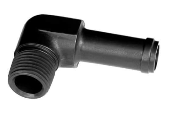 90 deg 0.37 in. to 0.25 in. NPT Hose, Black