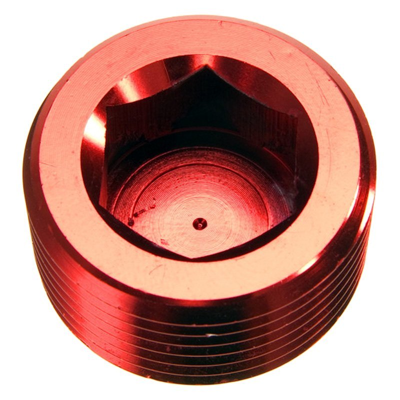 06 AN NPT Hex Head Pipe Plug, Red - Pack of 2