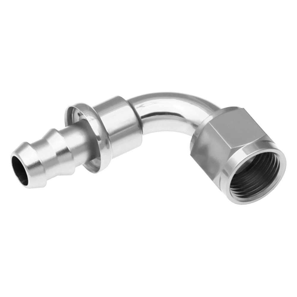 06AN 90 deg AN & JIC Push Lock Hose End - Clear