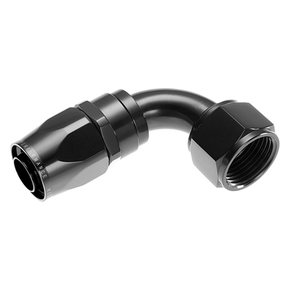 04AN 90 deg Double Swivel Hose End, Black
