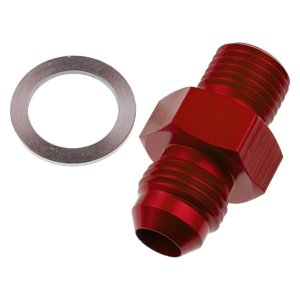 RHP8262-06-04-3 06AN Male AN & JIC Flare to 0.25 NPSM Transmission Fitting, Red - 2 Piece