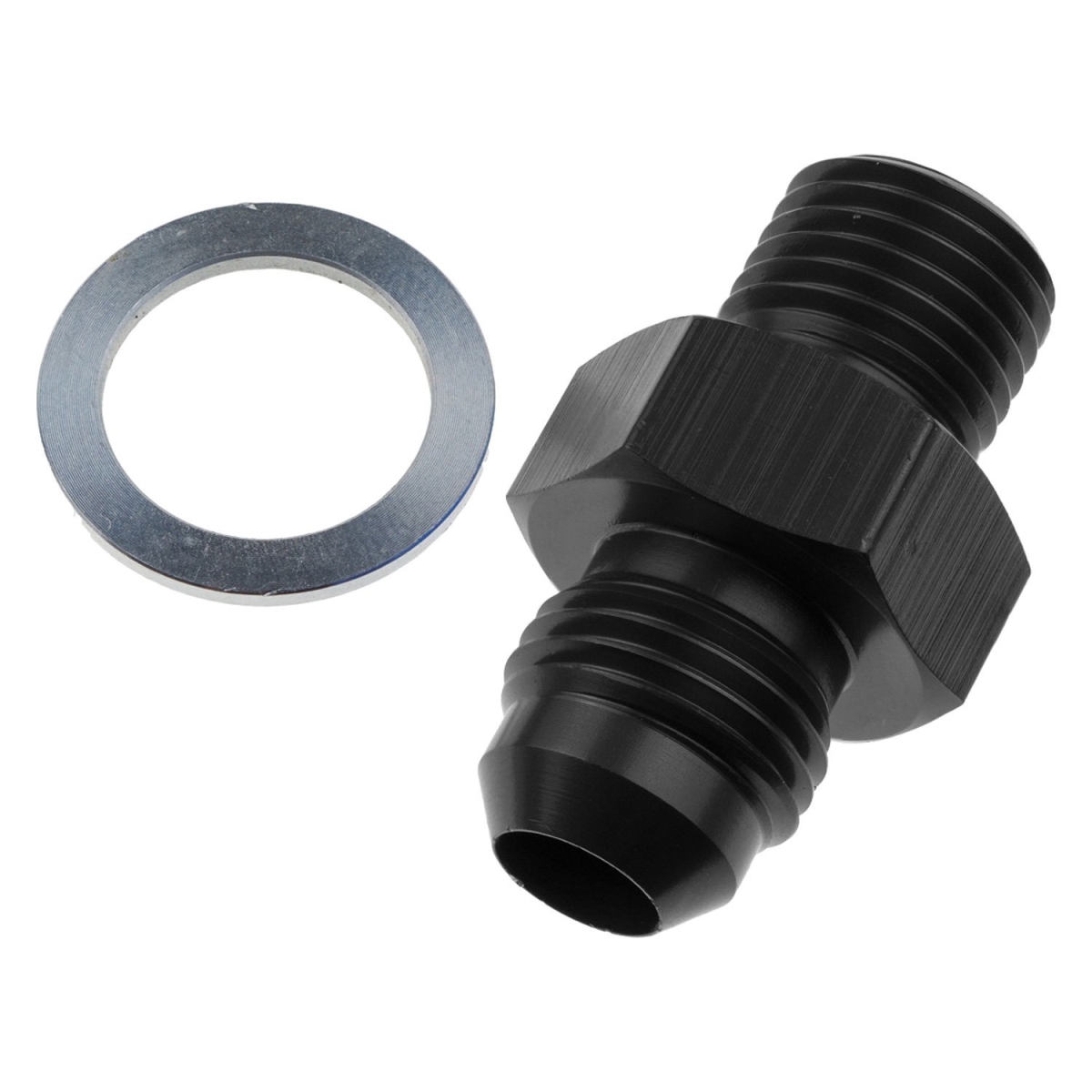 RHP8262-06-02-2 06AN Male AN & JIC Flare to 0.12 NPSM Transmission Fitting, Black - 2 Piece
