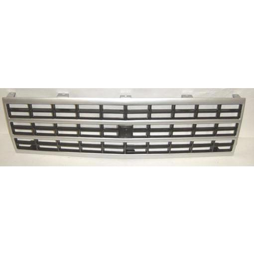 Grille with Single Headlamp for 1989-1991 Chevy Blazer & Suburban, Silver