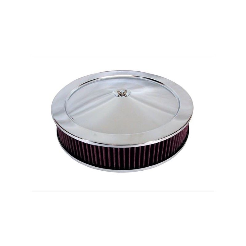 Hi-Flow Air Cleaner Filter Assembly - Chrome - 2.87 in. - Reusable