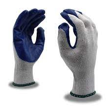 Blue Crinkle Latex Coated Palm Glove, Medium