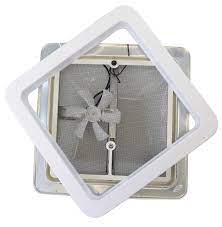 14 in. 12V White Lid Galvanized Universal Vent, Collar & 90092 Garnish