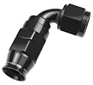 90 deg 1200 Series 06 AN Reusable PTFE Hose End, Black