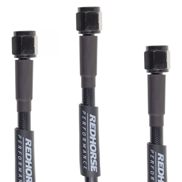 9 in. Straight -4 to Straight -4 Pre-assembled Brake Line, Black