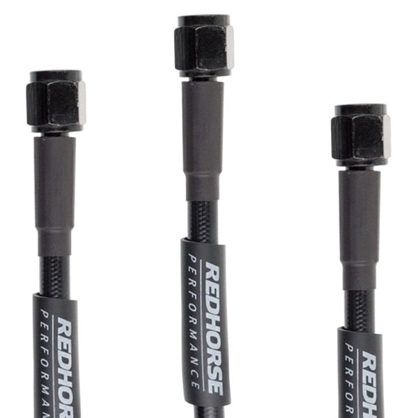 36 in. Straight -4 to Straight -4 Pre-assembled Brake Line, Black