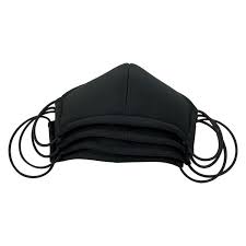 10 in. Small Reusable Facemask, Black - Pack of 4