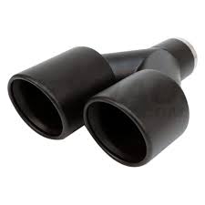 Black Powder Coated Dual 3.50 in. Double Wall Staggered Rolled Slant