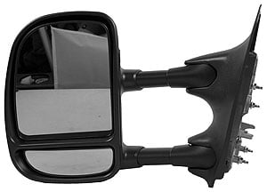 SHE580-300L Left Hand Manual Non-Heated Folding Trailer Tow Door Mirror for 1999-2007 F-series Superdut Y Pickup, Textured Black -  Sherman Parts