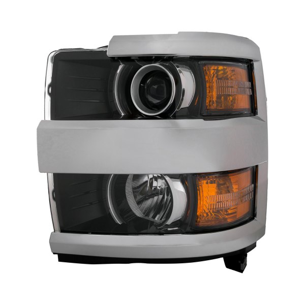 REGGM665-B101L Black Bezel, Chrome Trim Headlight for 2015-2019 Chevrolet Silverado 2500