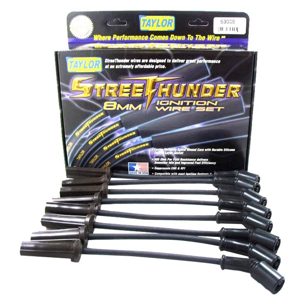 TAY53005 8 mm Custom Street Thunder Ignition Wire Set, Black