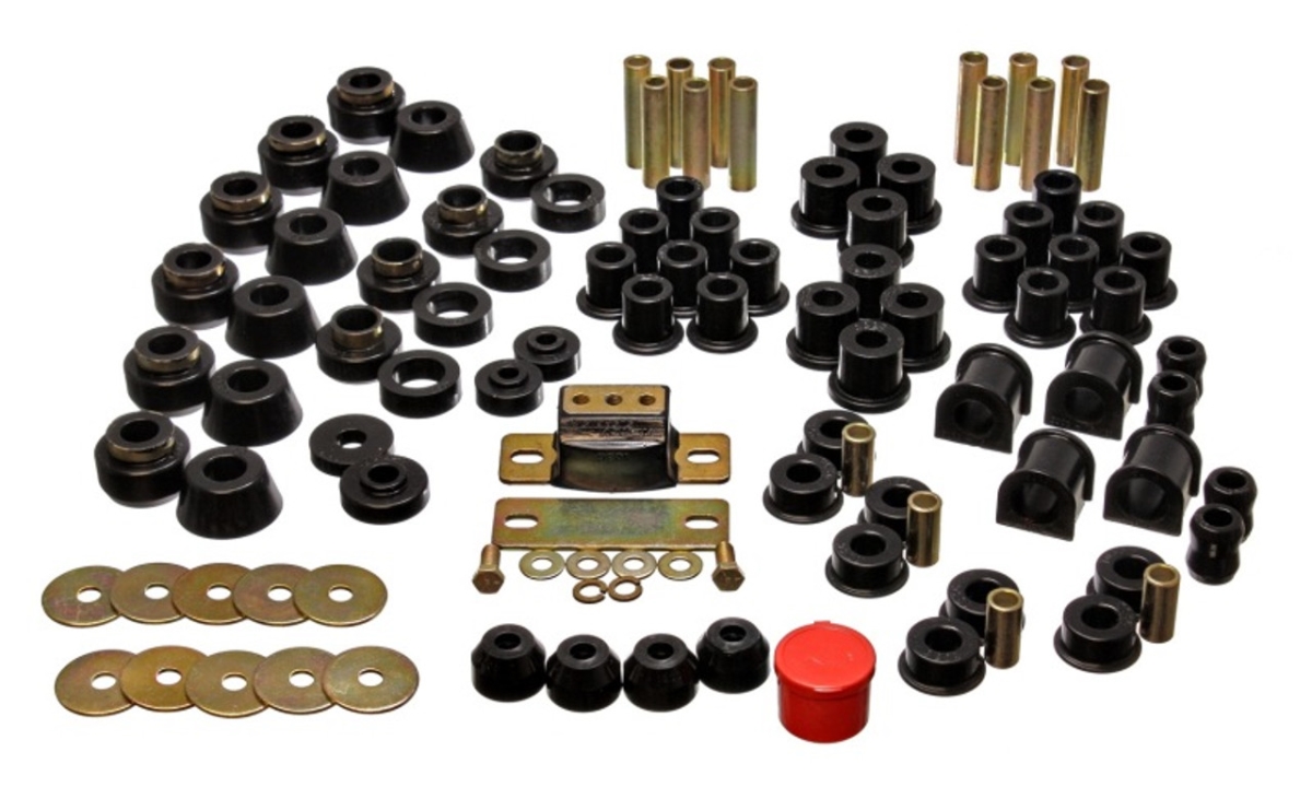 ENG2.18101G Hyper-Flex Master Bushing Set for 1987-1995 Jeep Wrangler YJ, Black