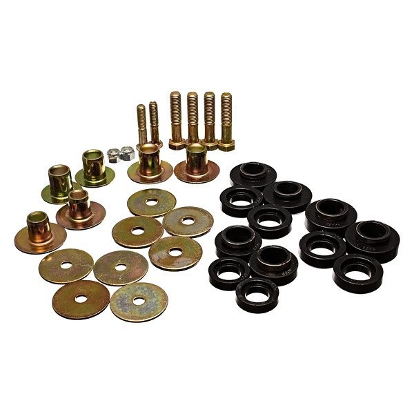 Black Sub Frame Front & Rear Body Mount Set for 1967-1981 Chevy Camaro