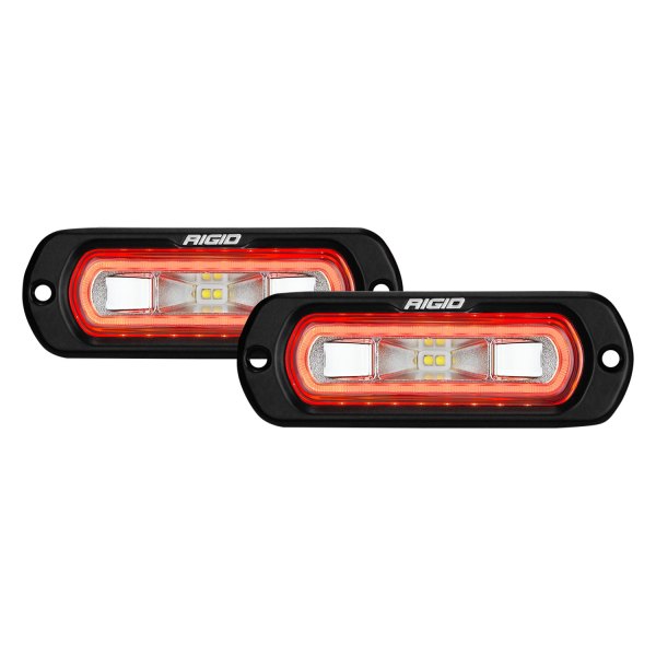 Rigid RIG53222 SR-L Series Off-Road Spreader Led Light Pod 3 Wire Flush Mount with Red Halo