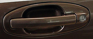 Left Hand Outer Front Door Handle for 2001-2006 Hyundai Santa Fe, Textured Black