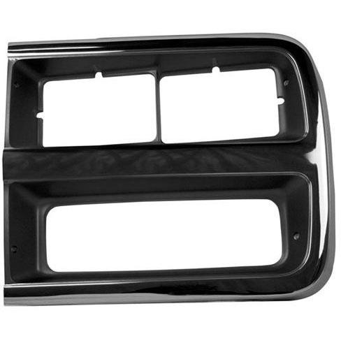 Left Hand Headlamp Door with Dual Rectangle Headlamp for 1992-1996 Chevy & Van, Chrome & Dark Argent
