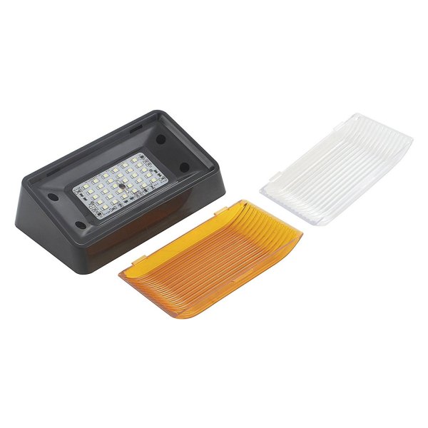 96-150lm Rectangular Lens Case LED Porch & Utility Light, Clear, Amber & Black