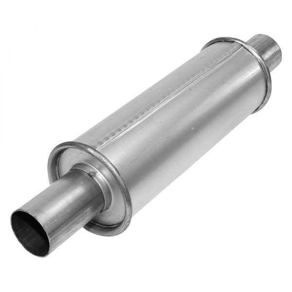 APE6525 MSL Maximum Direct Fit Aluminized Steel Round Direct-Fit Aluminized Exhaust Muffler with Inlet & Outlet Neck