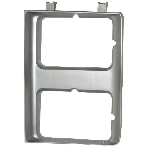Left Hand Headlamp Door with Dual Rectangle Headlamp for 1985-1987 Chevy Pickup, Argent