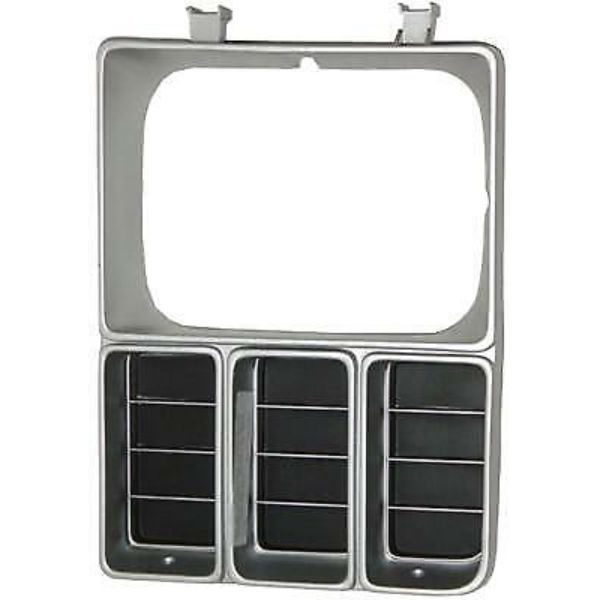 Black Left Hand Headlamp Door with Single Rectangle Headlamp for 1981-1982 Chevy Pickup, Blazer & Suburban