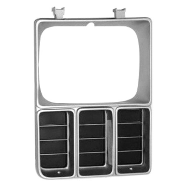 Black Right Hand Headlamp Door with Single Rectangle Headlamp for 1981-1982 Chevy Pickup Blazer & Suburban