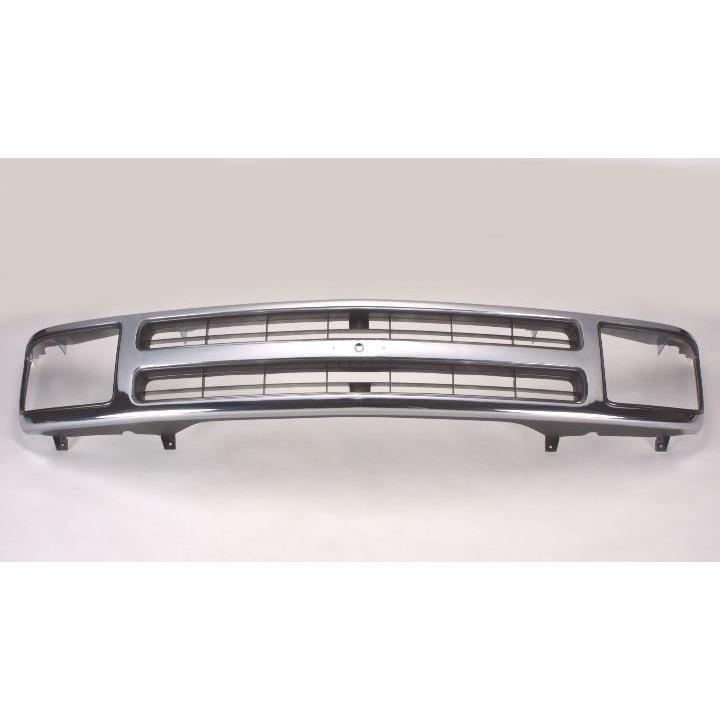Grille with Compact Type Headlamp for 1995-1997 Chevy Blazer, Chrome & Dark Argent