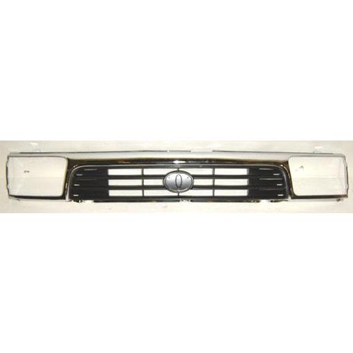 Grille with Headlamp Doors for 1992-1995 Toyota 4Runner, Chrome & Black