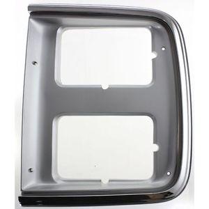 SHE931-96BL Left Hand Headlamp Door with Dual Rectangle Headlamp for 1985-1991 Chevy & Van, Chrome & Silver