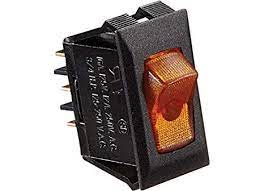 0.55 in. 10A Illuminated On, Off -SPST Cut-out Black with Amber Rocker Switch