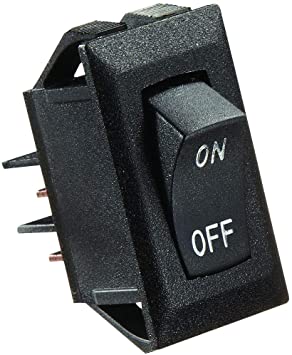 0.55 x 1.12 in. 10A On-off SPST Cut-out Black Rocker Switch with Silver Text