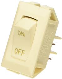 0.55 x 1.12 in. 10A On, Off SPST Cut-out Ivory Rocker Switch with Gold Text -  RV DESIGNER, RV377099