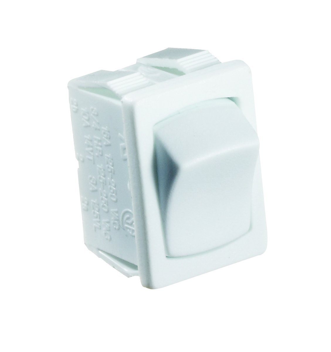 10A 0.50 x 0.75 in. SPST Cut-out White Rocker Switch