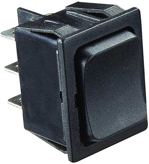 0.87 in. 5A Momentary On, Off Momentary on DPDT Cut-out Black Rocker Switch