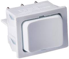 Cut-out 0.87 in. 5A Momentary On, Off Momentary on DPDT White Rocker Switch