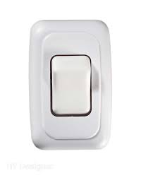 1.62 x 1.25 in. Cut-Out SPST White Single Contoured Wall Switch, On & Off