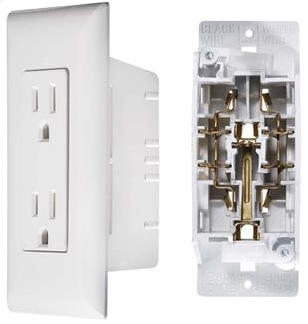 Inself Containedin White Contemporary Dual Outlet, Speedwire with Cover-Plate