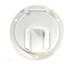 5.2 x 2.6 in. Round Deluxe Cable Hatch, Polar White