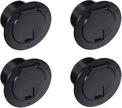 5.2 x 2.6 in. Round Deluxe Cable Hatch, Black