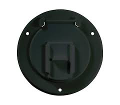 4.3 x 2.3 in. Round Basic Cable Hatch, Black