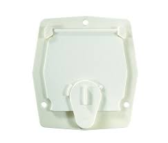 4.2 x 3.9 x 2 in. Flat Sided Basic Cable Hatch, Polar White