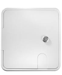 8.5 x 8 x 1.5 in. Rectangular Large Locking Cable Hatch, Polar White
