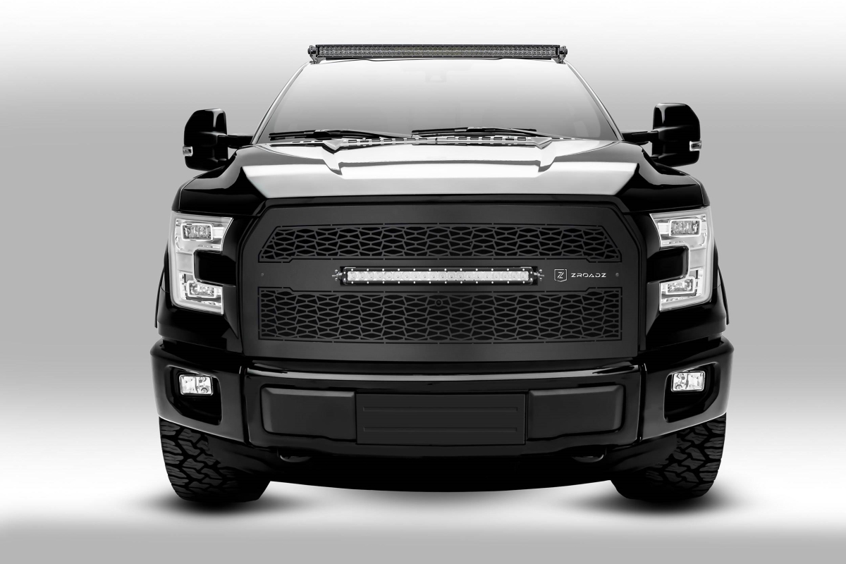 ZRDZ335731 Mild Steel Bolt-on Roof Mounts for 50 in. Curved LED Light Bar for 2015 Ford F-150 Platinum