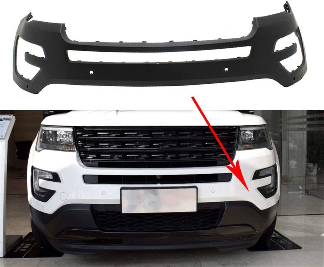 SHE584AA-87U Front Bumper Cover without Wheel Flares for 1999-2001 Ford Explorer Sport, Black