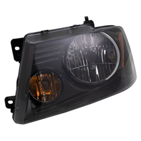 REGFR390-B101L Left Hand Headlamp Assembly without Chrome Trim with Black Housing for 2006-2008 Ford F-150