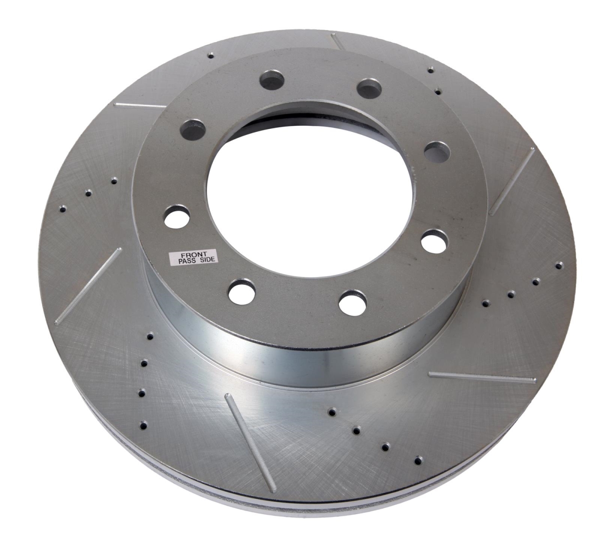 Evolution Drilled & Slotted Rotors in Silver 14.28in.