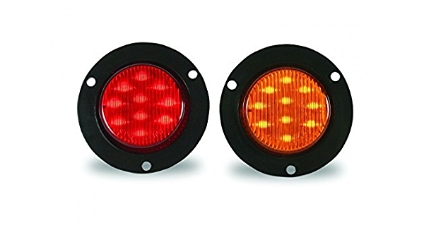 CUPCPL2R-P 2 in. LED Sealed Round Need Plug Grommet Red Marker & Clearance Trailer Light